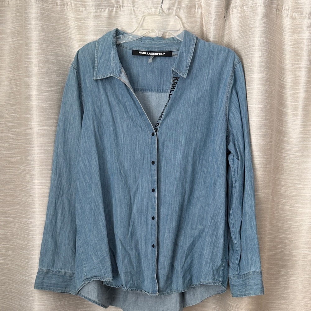 Karl Lagerfeld Blue Denim Top